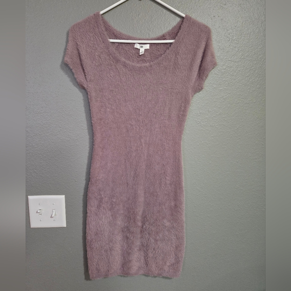 BP Purple Mauve Soft Fuzzy Body Fitting Dress Size Medium